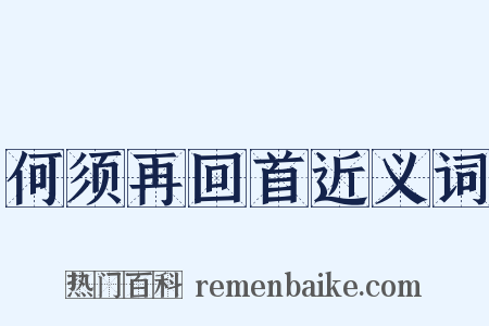 何须再回首近义词是什么意思的图片